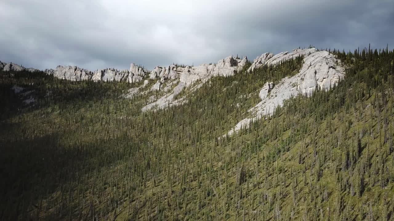Cinematic mountain landscape in Northern Yukon before the storm