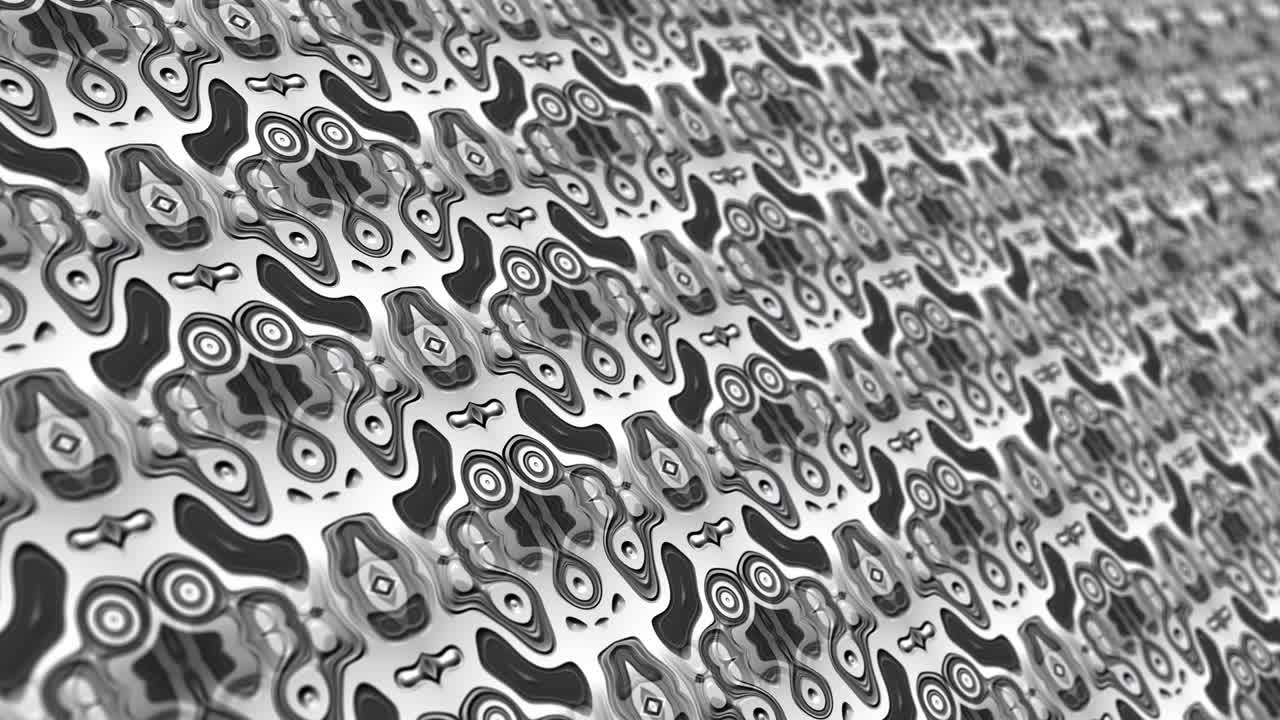 추상적인 기하학적 표면 매트릭스 루프 모션 배경, 필드 깊이 효과, 밝은 깨한 최소 사각형 그리드 패턴, cg 애니메이션 루프, 제목, 인트로, vj 루프, 무대 디자인을 위한 4k 3d 렌더링