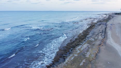 aerial view along mediterranean sea and beach on coast of north cyprus
