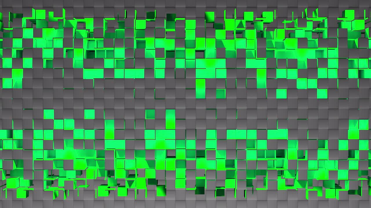 Abstract strips of square mosaic cells on carbon background