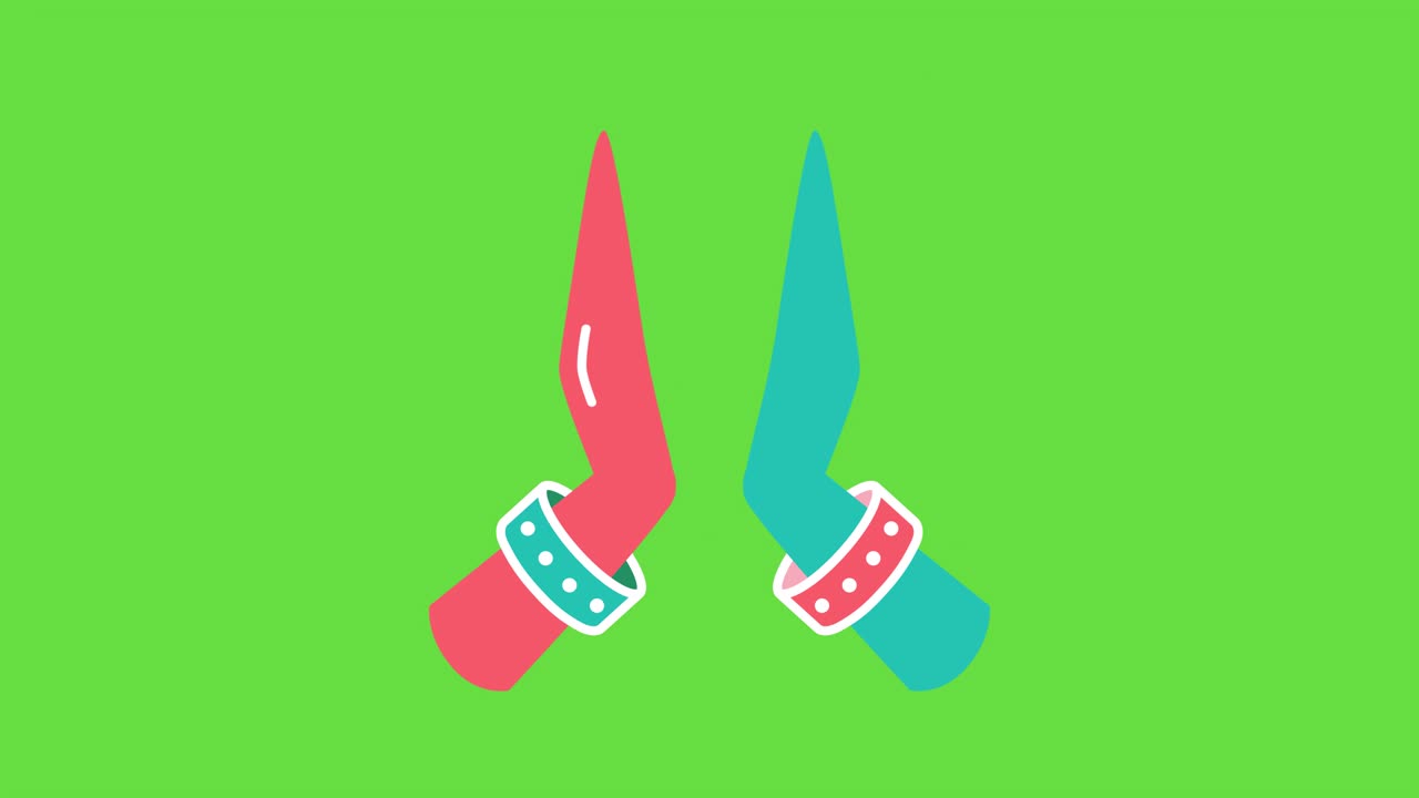 녹색 배경에 만화 손의 4k 비디오.