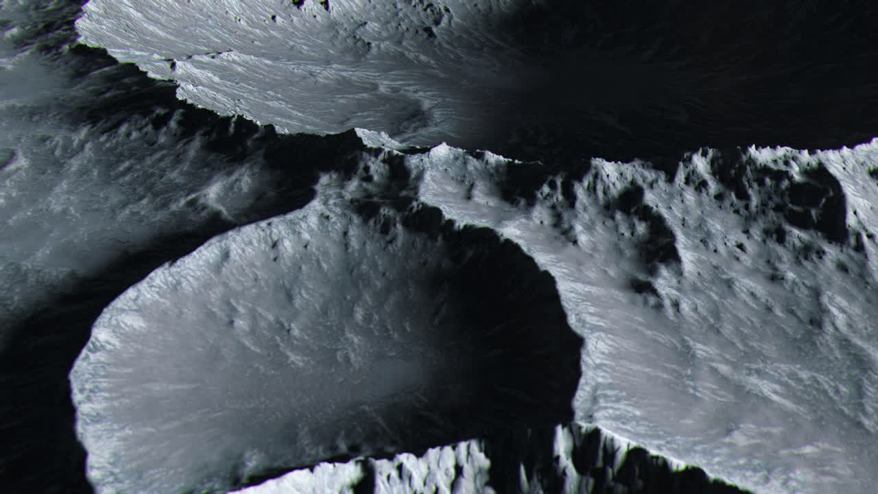 달 표면을 날아다니는 장면을 설정합니다.