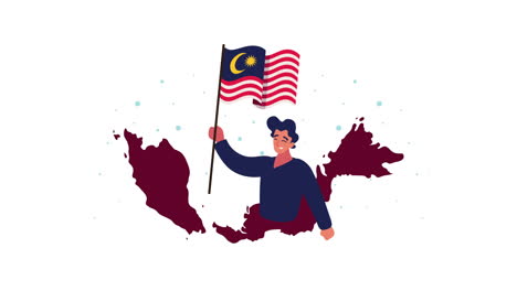 bandera de malasia y ilustración del mapa