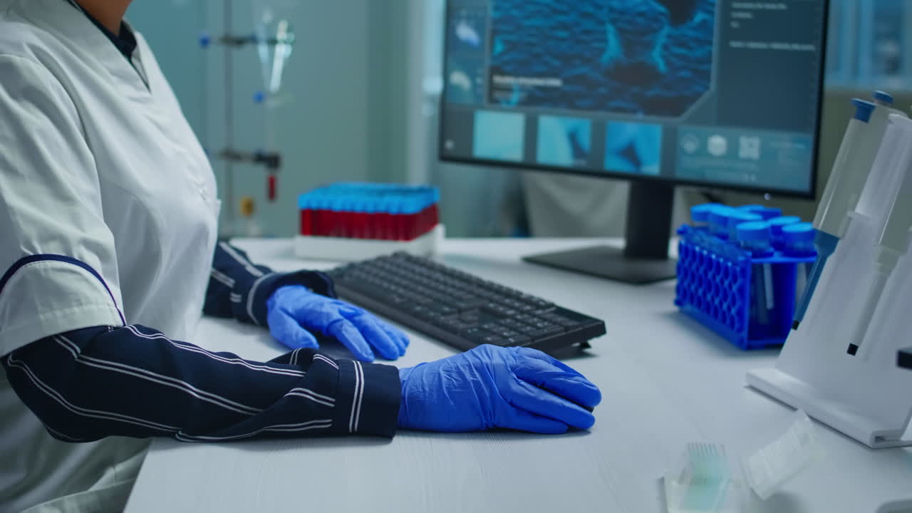 retrato de un químico sonriente con gafas de seguridad en el laboratorio mirando a la cámara