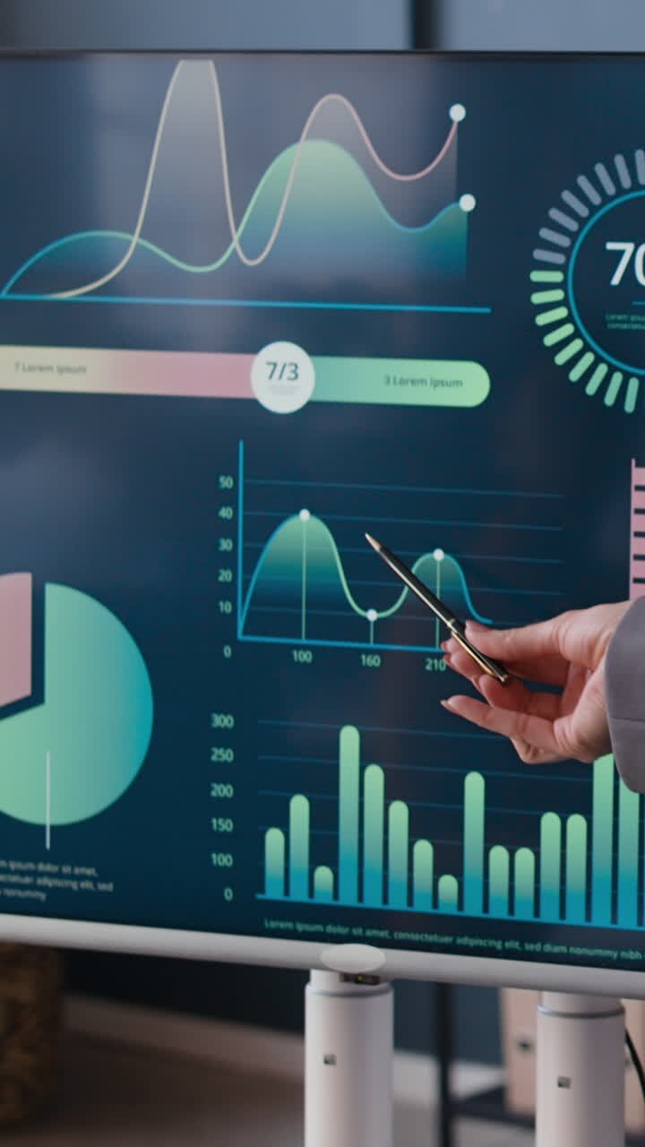 Business Presentation with Data Graphs
