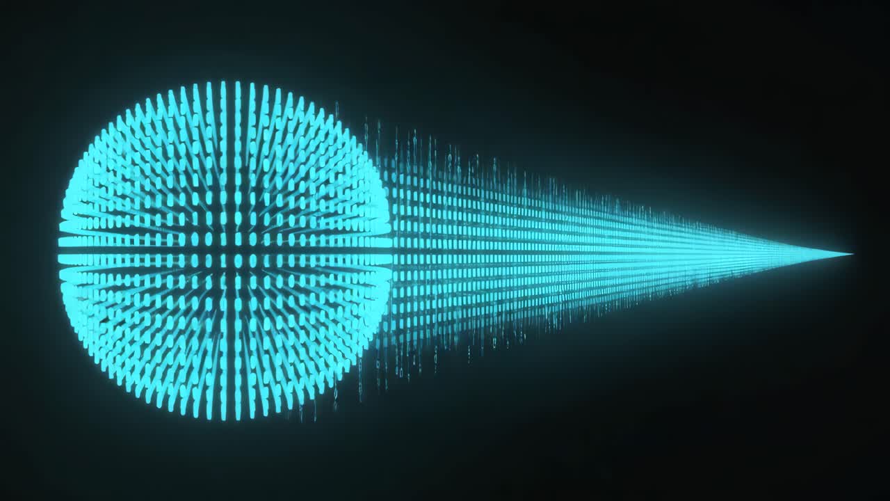 Abstract Glowing Sphere and Data Stream
