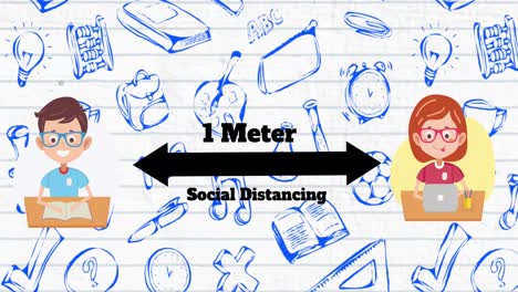 School-boy-and-school-girl-icons-maintaining-1-meter-social-distance-against-school-concept-icons