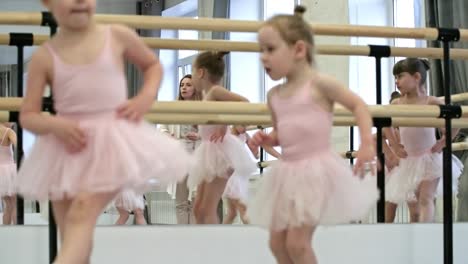 warming up before ballet class