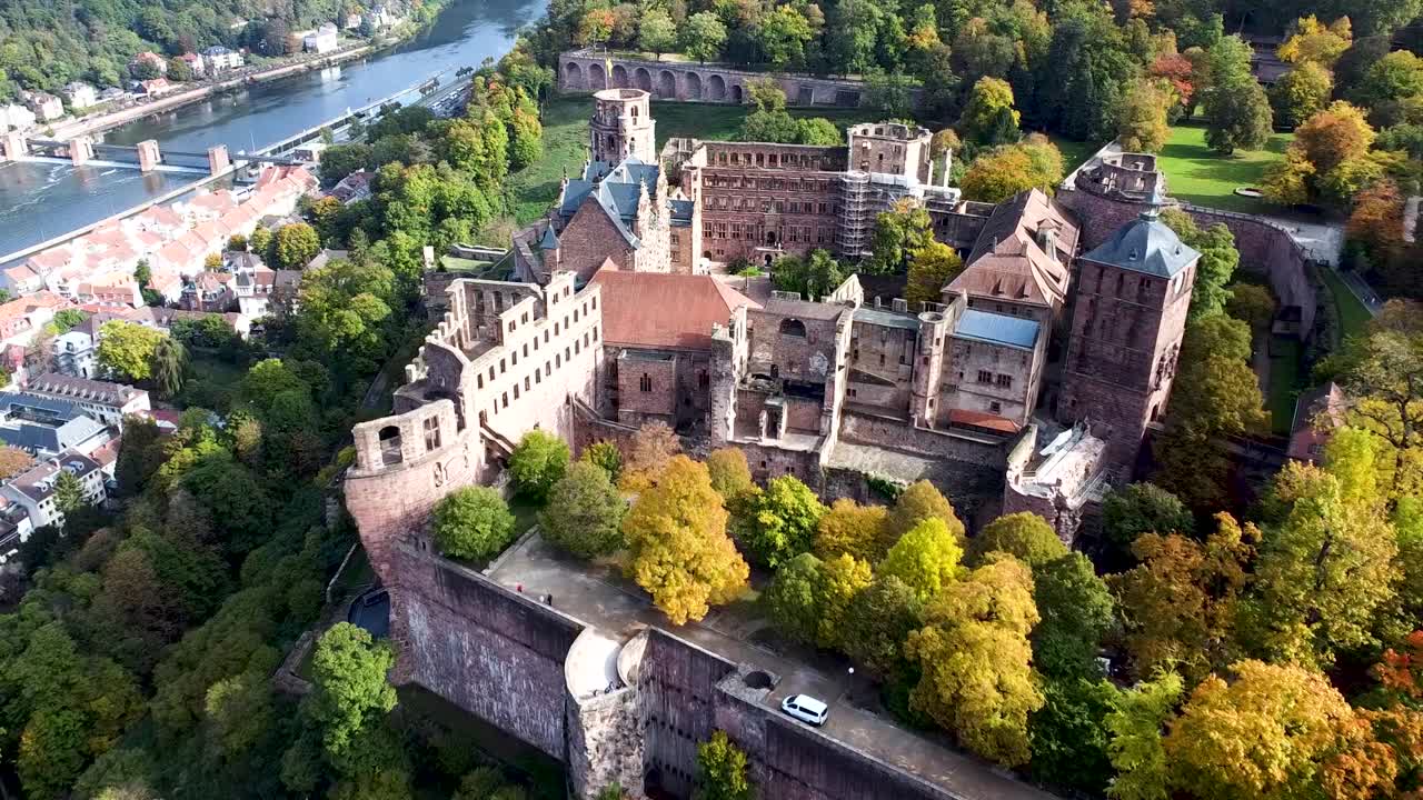 Veduta aerea del Castello di Heidelberg, Germania