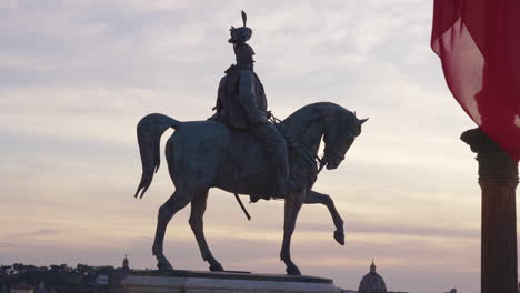 roman statue looking over rome italy