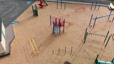 Aerial-shot-of-an-empty-playground