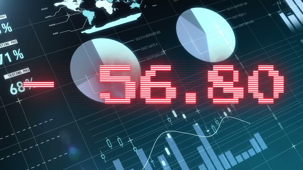 animación del procesamiento de datos sobre un fondo negro