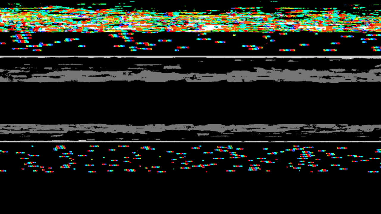 Flickering Digital Glitch and Colorful Data Corruption Effect