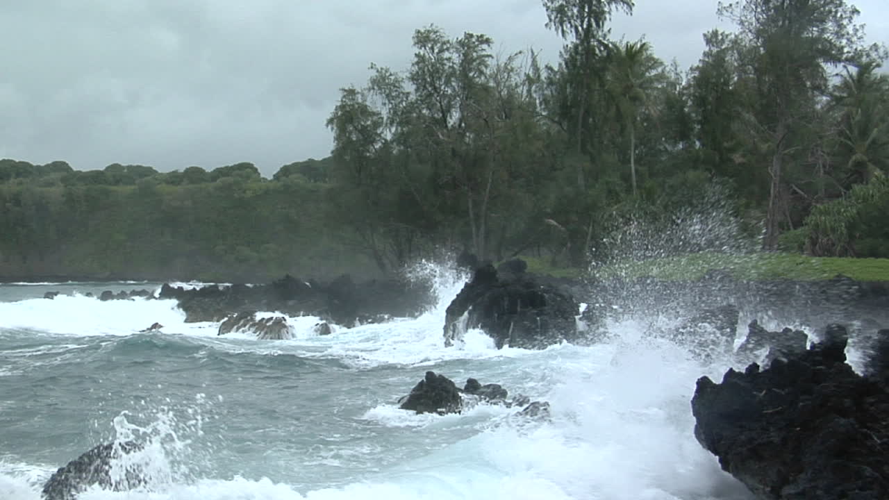 큰 태평양 폭풍이 큰 파도로 하와이를 강타하다 9
