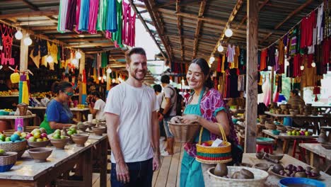 couple exploring an artisan market