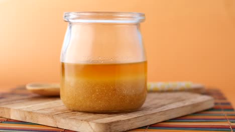 homemade salad dressing in a glass jar