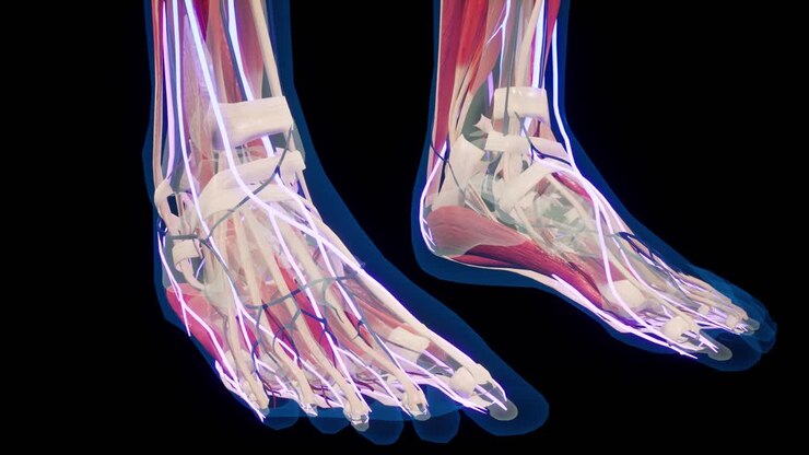 Anatomical 3D animation of women's body. Muscle and vessels structure under skin. Breast anatomy.