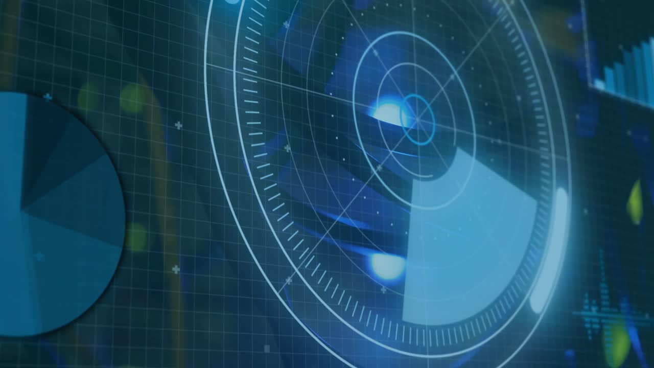 animación de la interfaz digital y procesamiento de datos a través de la sala de servidores