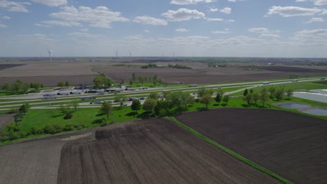 wind turbine in iowa fields