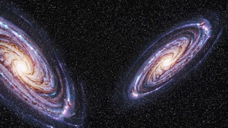 two spiral galaxies in deep space