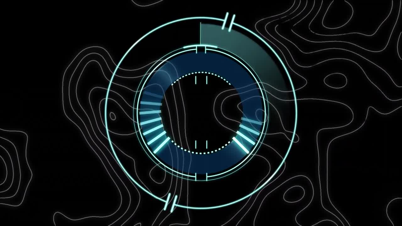 Animation of scope scanning with white lines on dark background