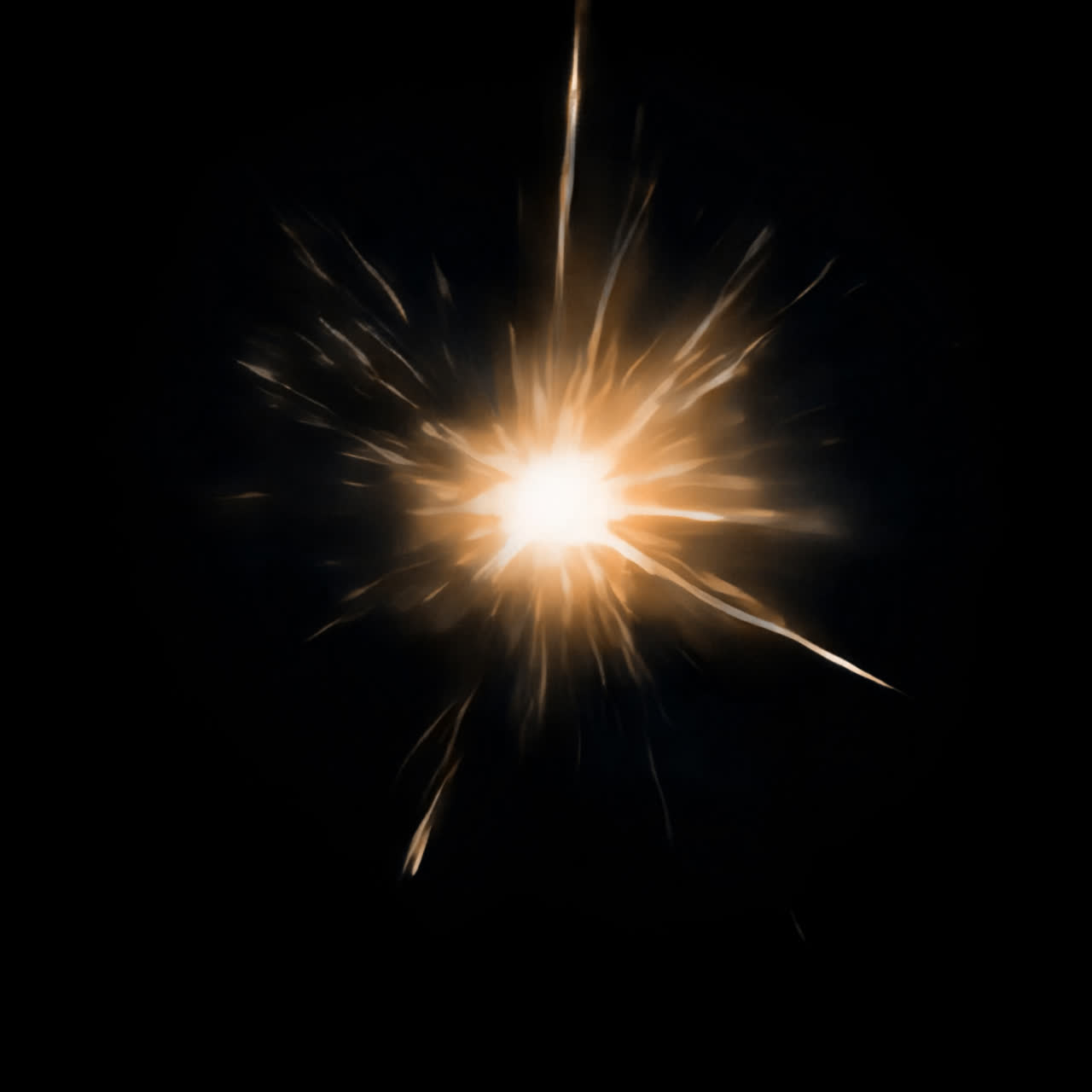 Bright sparks in dark sky animated overlay, transparent 4K video, alpha channel, ProRes 4444