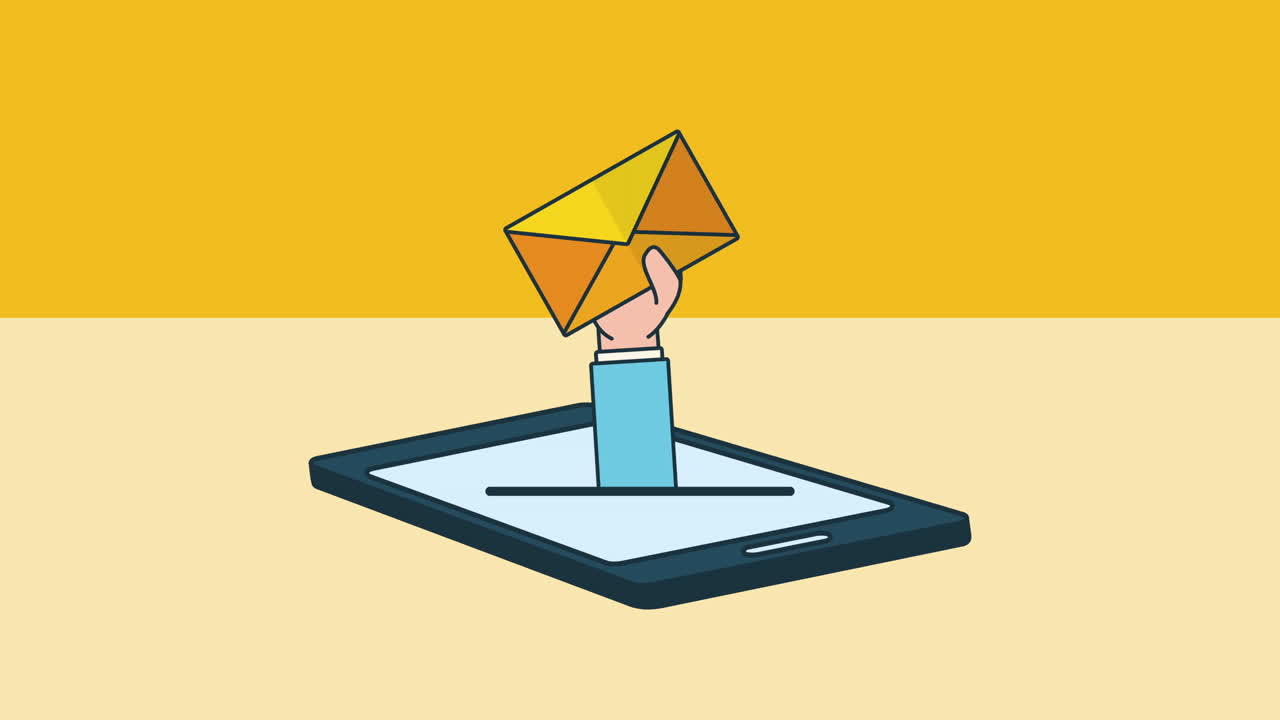 tablet con busta e-mail social media