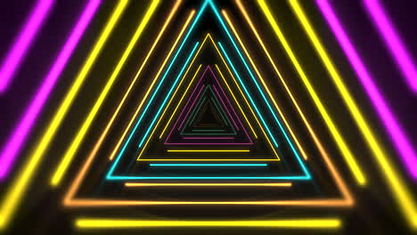 motion colorful neon triangles