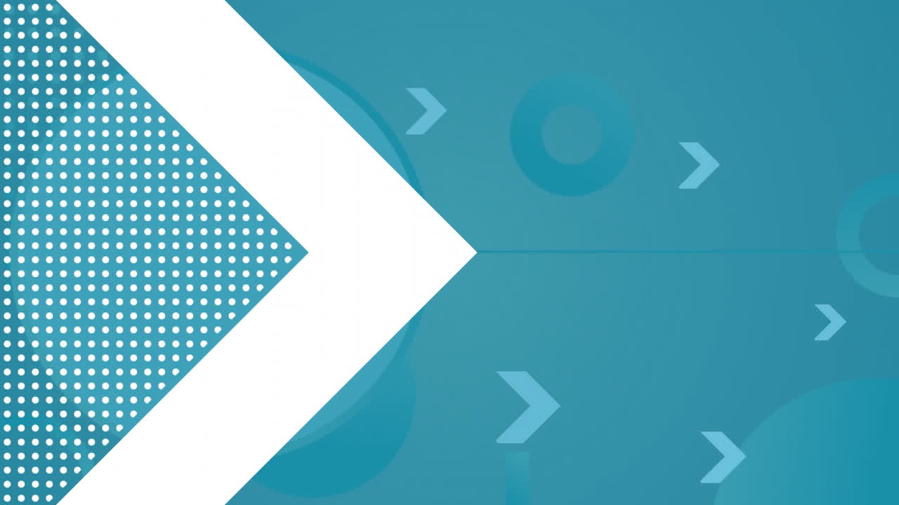 animación de formas y flechas sobre fondo azul