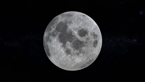 Vollmond-Rotiert-Mit-Sternen-Und-Milchstraße-Im-Hintergrund-3D-Rendering