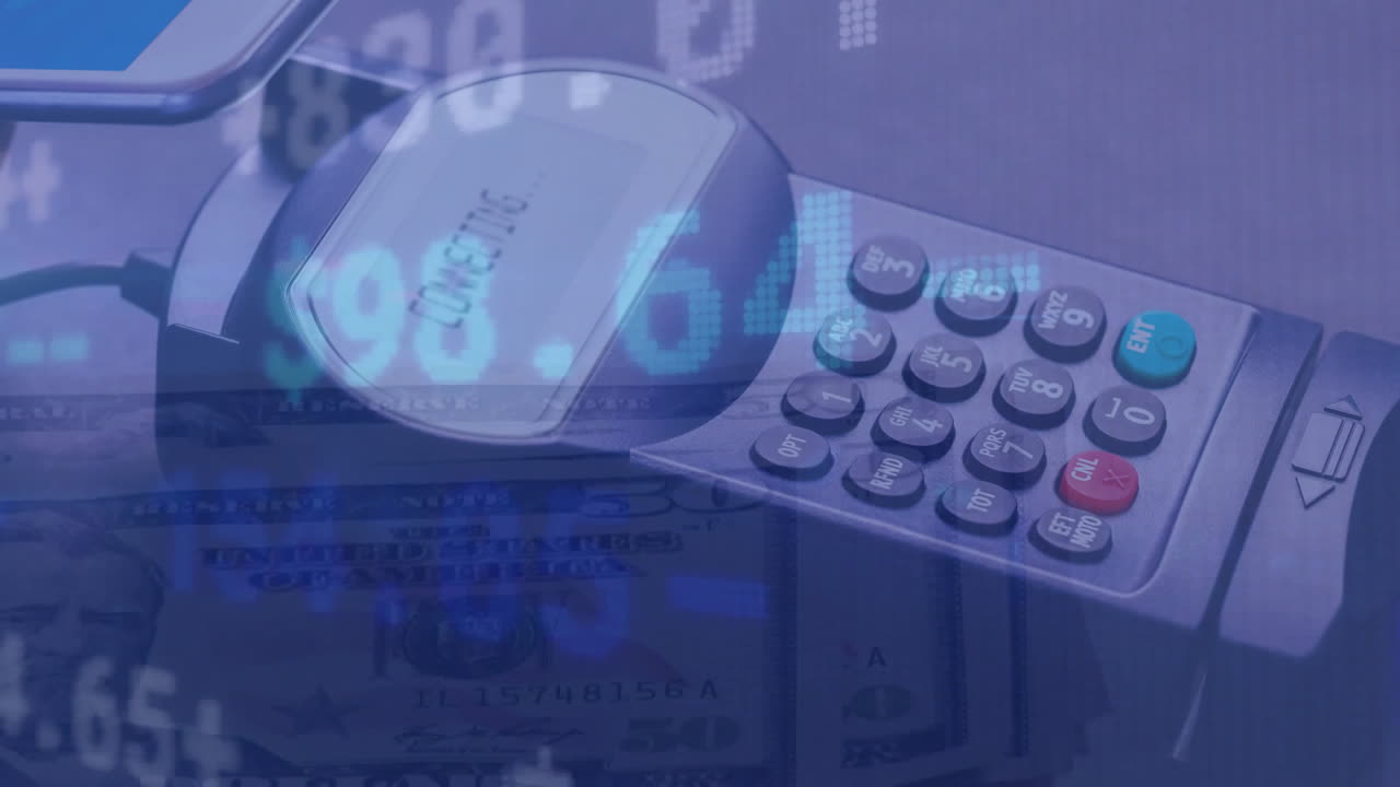 Animation of financial data processing over payment terminal