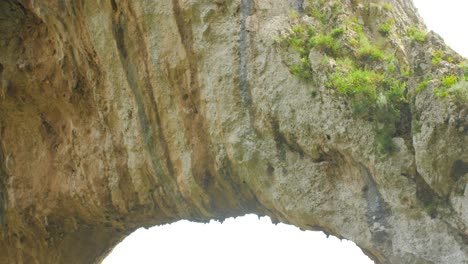 Close-up-Of-Arco-Naturale,-natural-arch-rock-formation,-Capri,-Campania,-Italy,-Europe