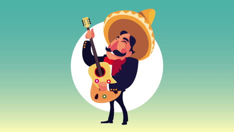 mexican mariachi playing guitar character