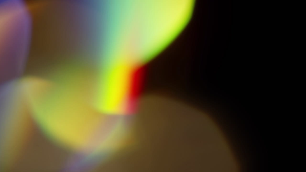Multicolored light leaks 4k footage on black background, Stylizing video, transitions, Bokeh effect