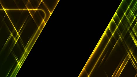 líneas de neón brillantes verdes fondo de movimiento de tecnología abstracta