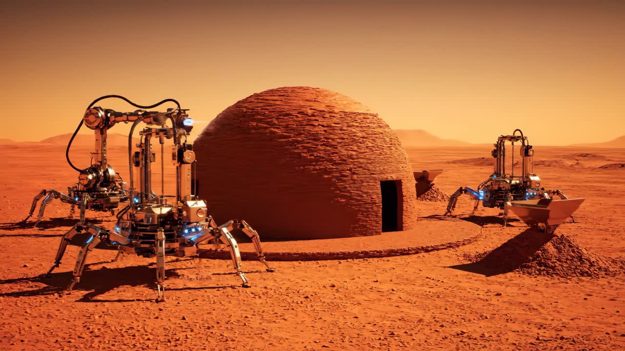 Robotic Construction on Mars