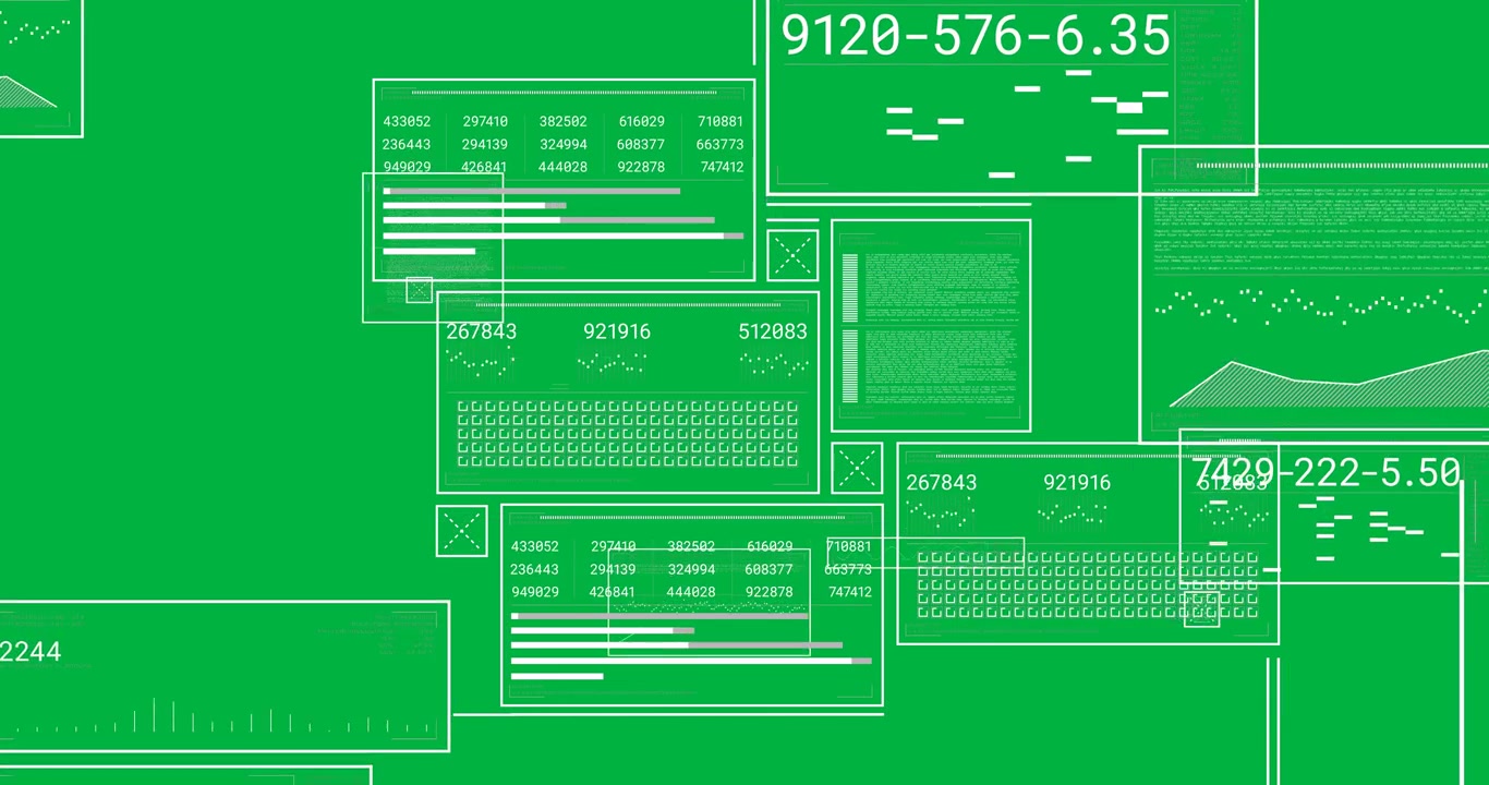 Animation of data processing on transparent background