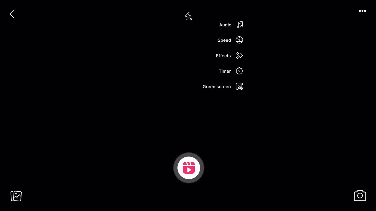 Schermata di registrazione di Facebook Reel