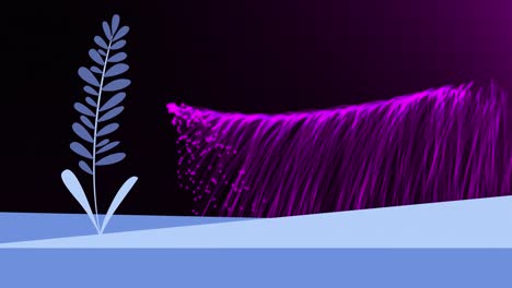 animation of plant and trails over black background