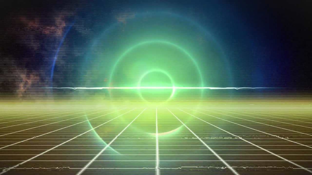 파란색과 노란색 공간에서 반 ⁇ 이는 원의 애니메이션