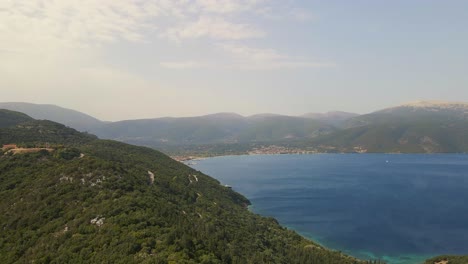 Flying-through-mountains-at-church-of-Panagia-Sia-in-Greece