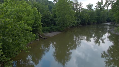 rocky river drone footage low altitude
