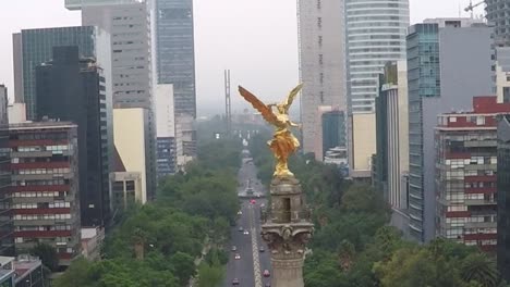 Vista-Aérea-Del-Monumento-Al-ángel-De-La-Independencia-En-La-Ciudad-De-México