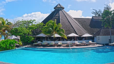 view of luxury resort on private denis island in the seychelles