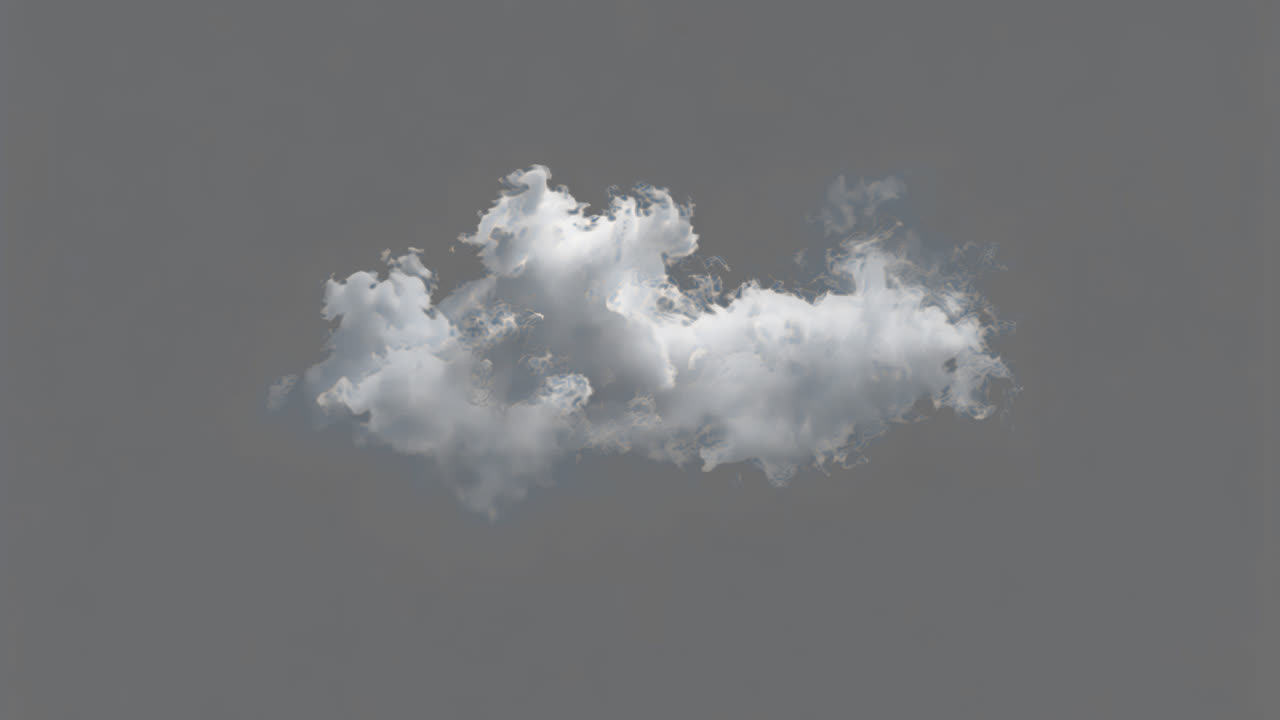 Ethereal cloud against purple sky animation isolated asset, transparent 4K video, alpha channel