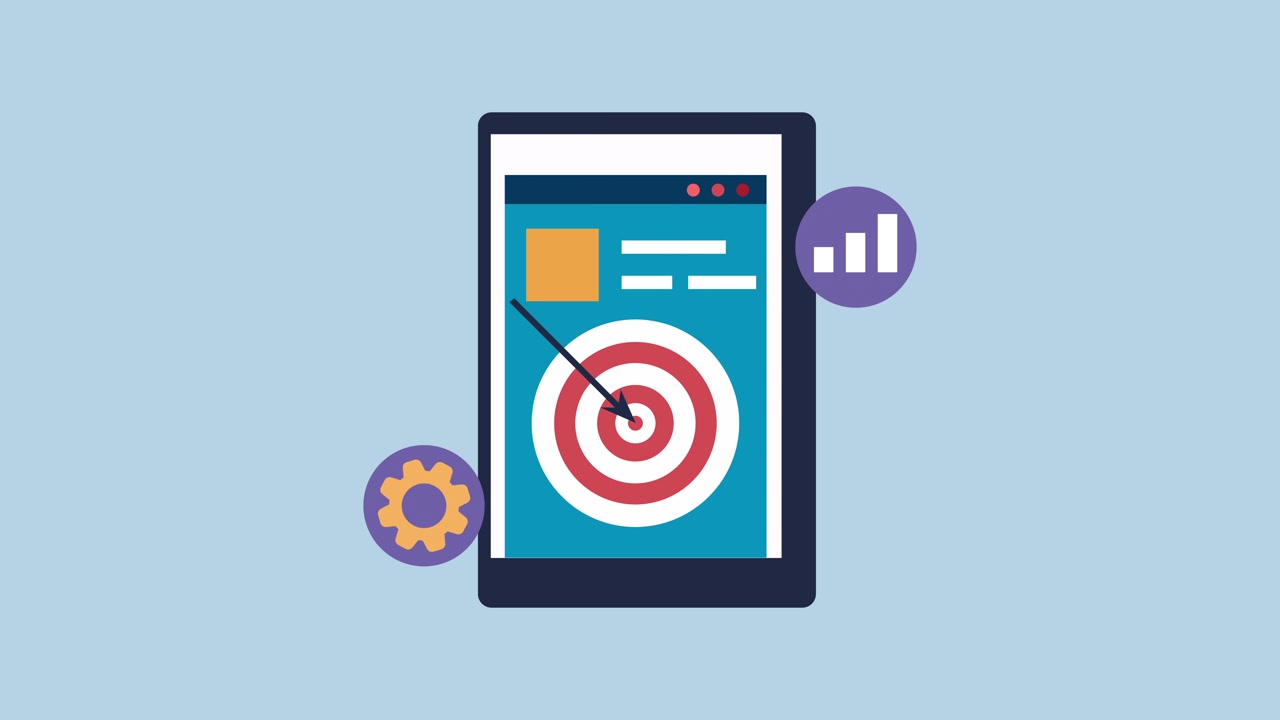 Animated Tablet Displaying Business Analytics and Data Charts