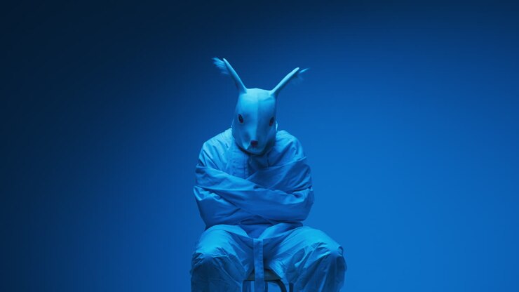 Person in a Rabbit Mask and Straight Jacket