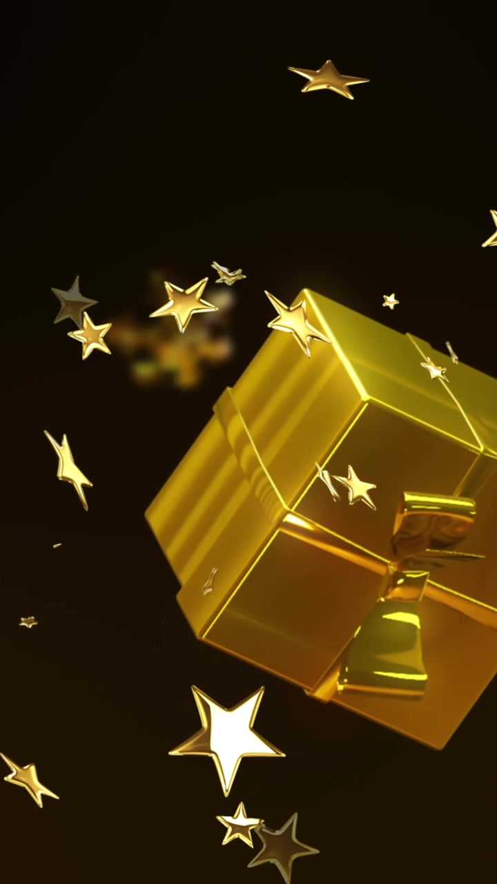 Animazione di stelle su decorazioni natalizie su sfondo nero.
