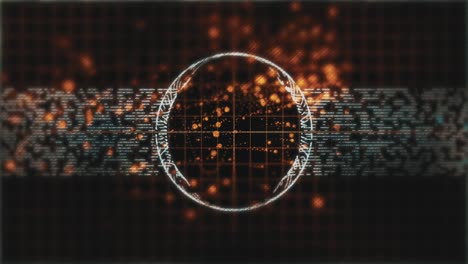4k video of sine wave, circle and glowing particles.