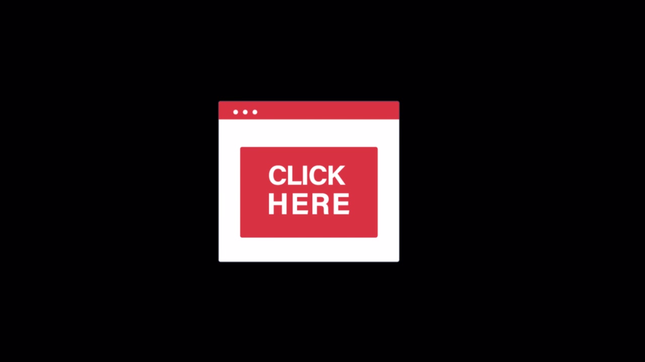 Finestra animata del browser web con pulsante 'Clicca qui'